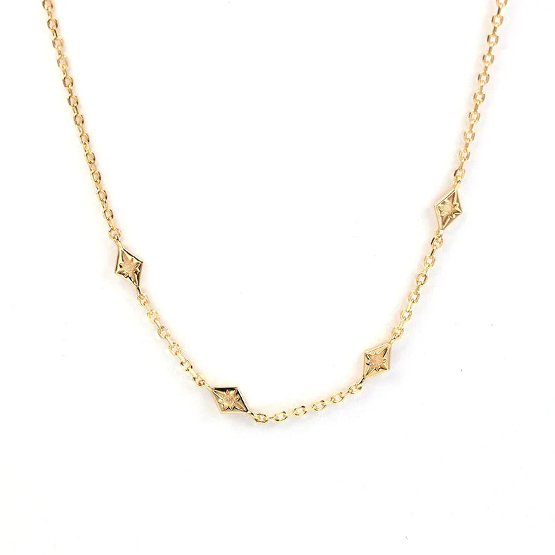A simple yet elegant sterling silver necklace with a geometric design, a premium accessory handcrafted in Britain.