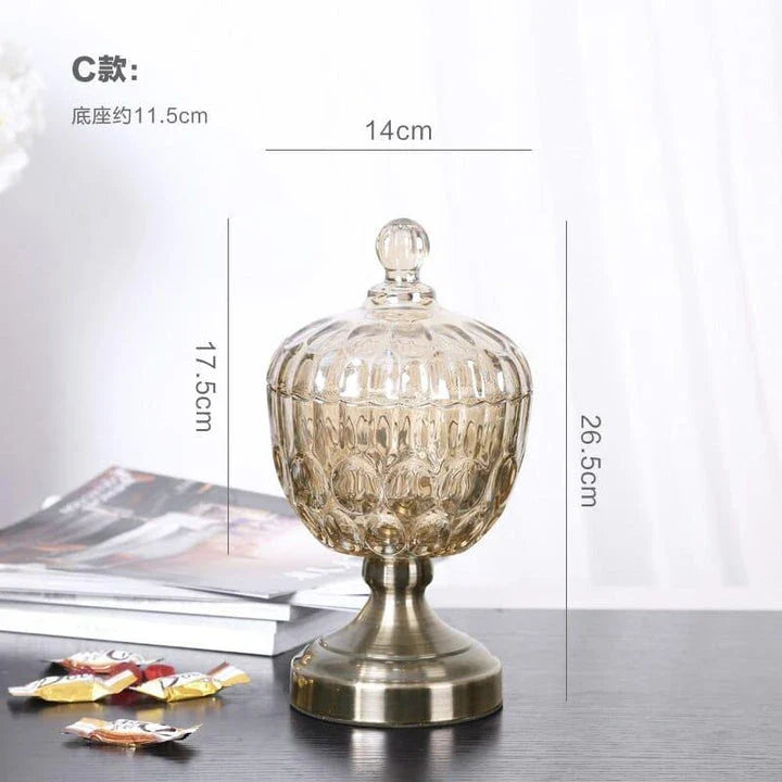 Elegant Nordic Crystal Glass Storage Pot with Sleek Scandinavian Design