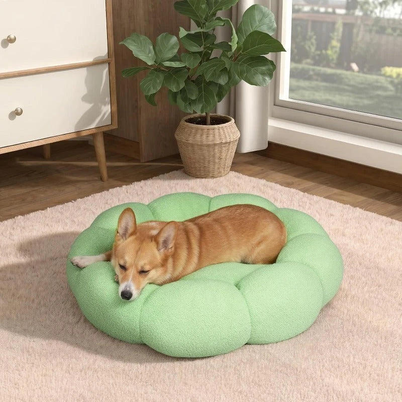 Comforting Flower Cuddler Dog Bed in a charming flower shape, providing a cosy and supportive sleeping spot for medium-sized pets