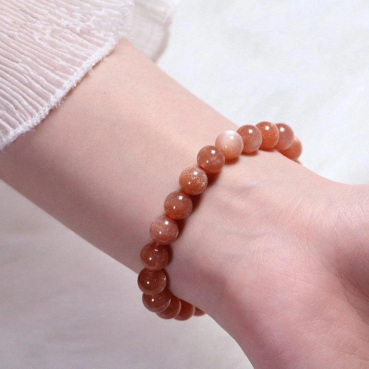 Elegant Natural Orange Moonstone Bracelet - Exquisite UK Accessory with Captivating Glow and Premium Crystal Design