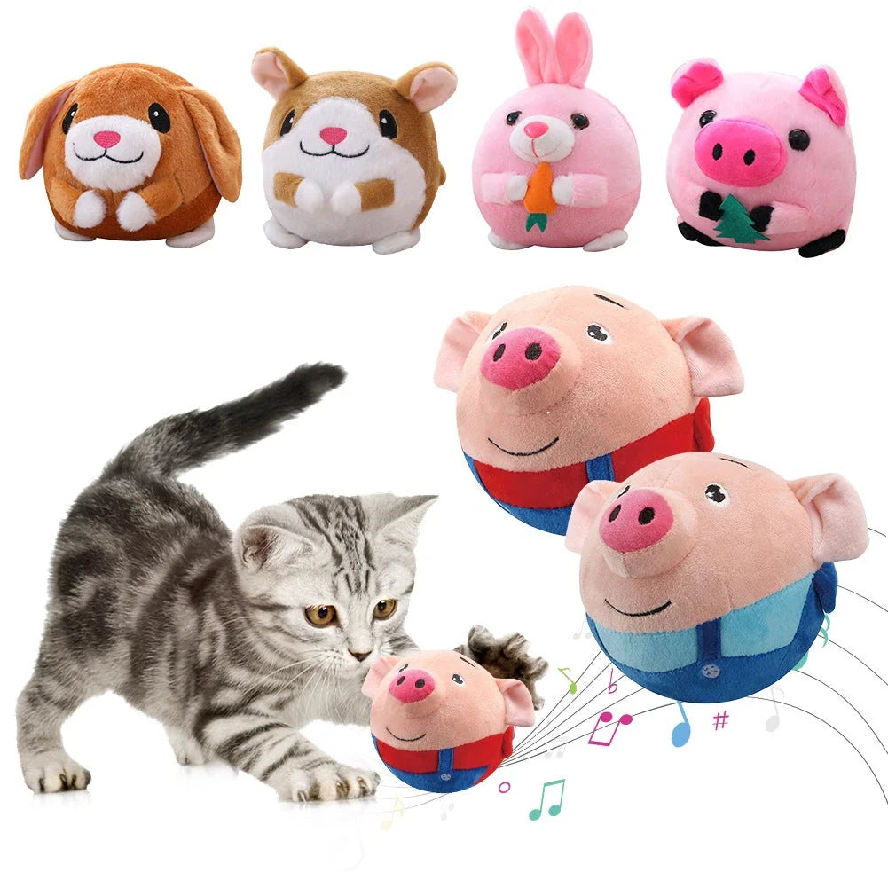 Interactive Bouncing Talking Plush Pet Toy Ball for Cats and Dogs, Providing Endless Fun and Mental Stimulation