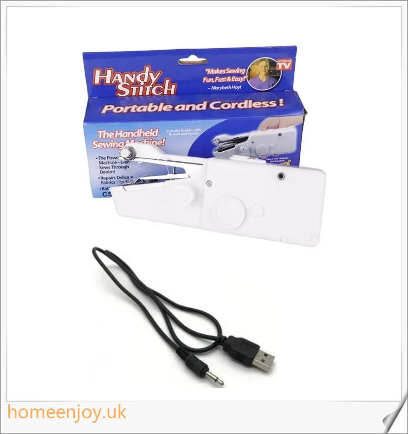 Compact, cordless, and handheld electric sewing machine for hassle-free repairs and crafts