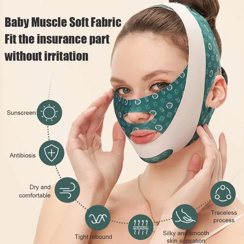 Adjustable face lifting and contouring sleep mask to reduce double chin and enhance facial definition
