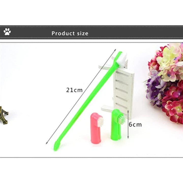 Premium pet toothbrush set with soft, flexible bristles and ergonomic handle for effective and comfortable dental care