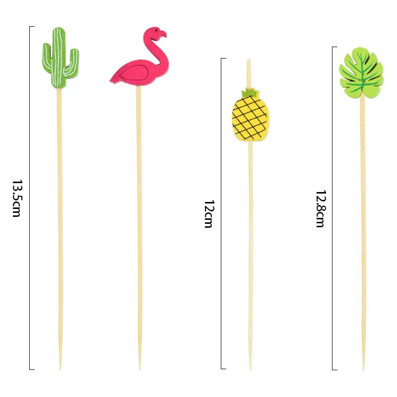 Charming bamboo flamingo decorative picks for adding a tropical touch to UK parties, weddings, and events