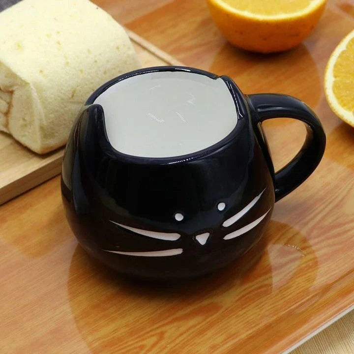 Homeenjoy UK Charming Cat-Shaped Ceramic Coffee Mug with Spoon
