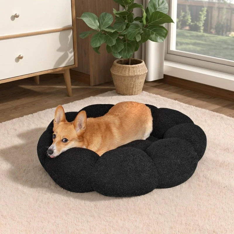 Comforting Flower Cuddler Dog Bed in a charming flower shape, providing a cosy and supportive sleeping spot for medium-sized pets