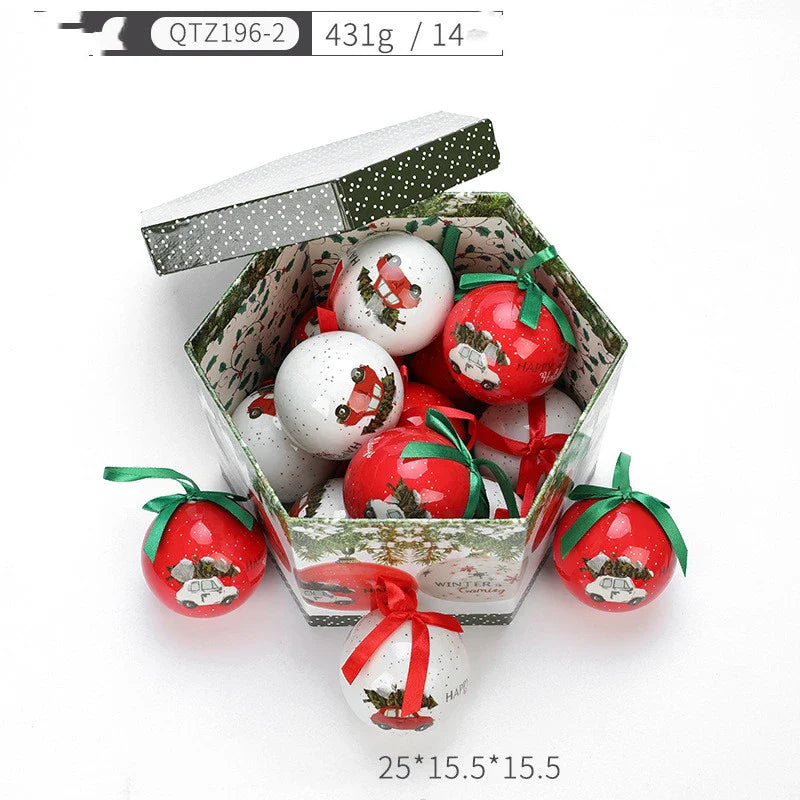 Charming Christmas gift box decorated with a festive Christmas tree pendant, designed to spread holiday joy and cheer.