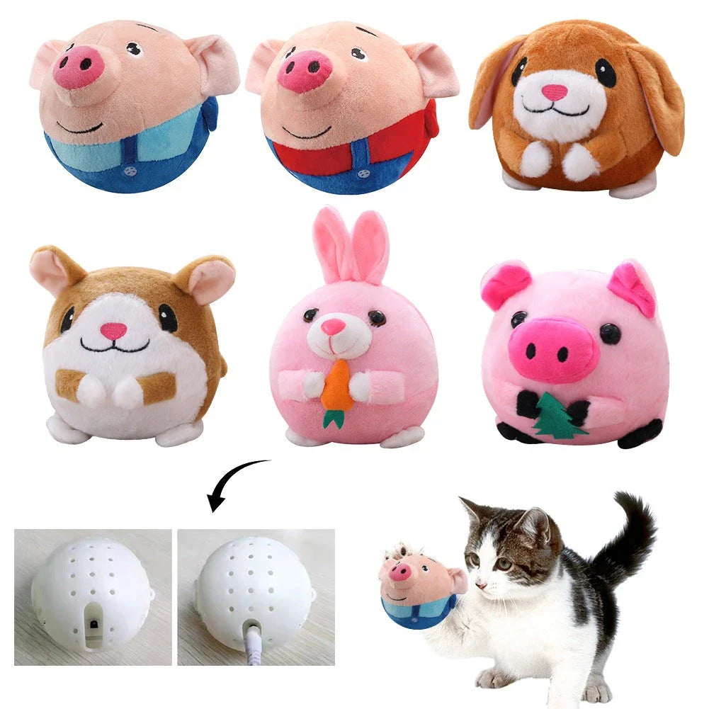 Interactive Bouncing Talking Plush Pet Toy Ball for Cats and Dogs, Providing Endless Fun and Mental Stimulation