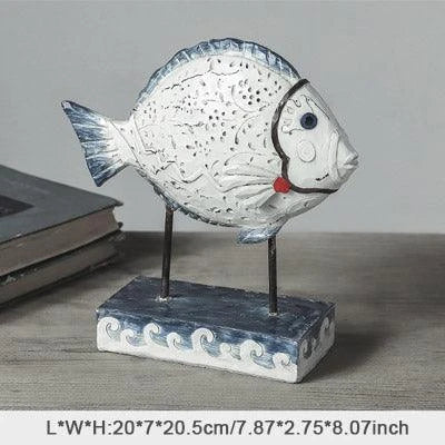 Elegant resin ornament of a toothed deep-sea fish, a nature-inspired accent piece for home decor