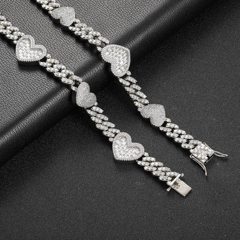 Homeenjoy uk Dignified Platinum Cuban Link Chain Necklace
