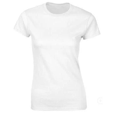 A grey, short-sleeved cotton t-shirt for women, featuring a classic round neckline and a flattering, regular fit.