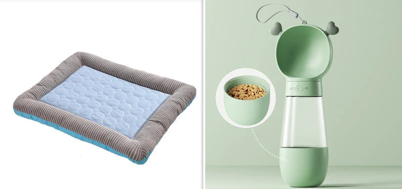 Cooling Dog Bed Mat made of high-tech cooling cloth, providing a refreshing chill for your pet's relaxation and comfort