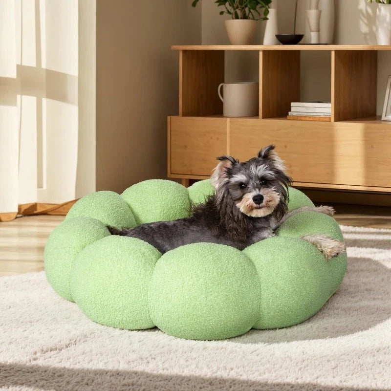 Comforting Flower Cuddler Dog Bed in a charming flower shape, providing a cosy and supportive sleeping spot for medium-sized pets