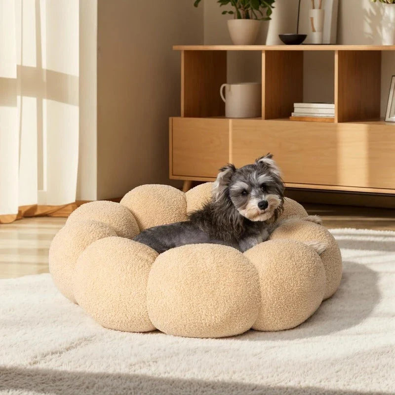 Comforting Flower Cuddler Dog Bed in a charming flower shape, providing a cosy and supportive sleeping spot for medium-sized pets