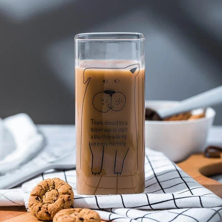 Charming glass drinking glasses with playful animal designs, including a pig, ideal for adding a touch of whimsy to UK homes