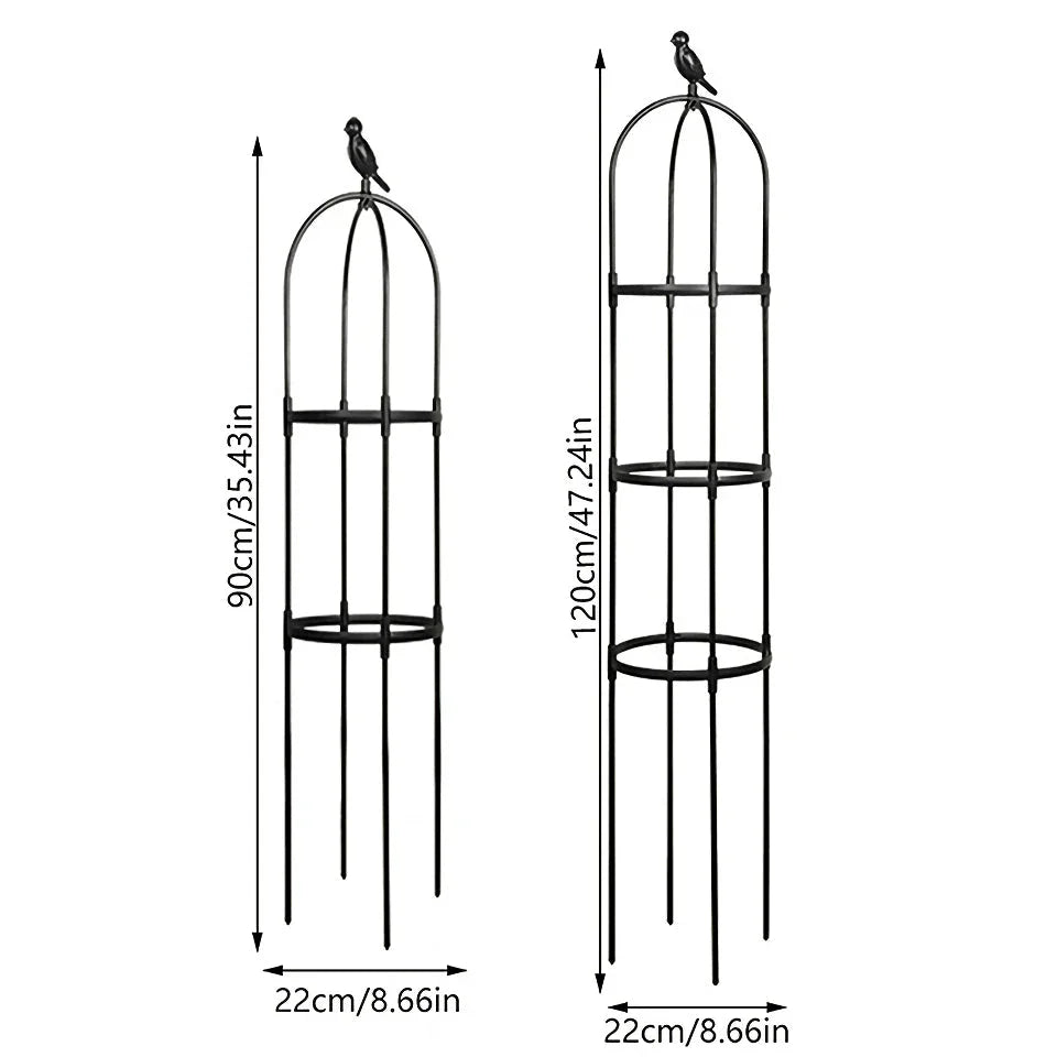 Adjustable 2/3-Tier Garden Trellis in white, designed to support climbing plants and flowers in a home garden