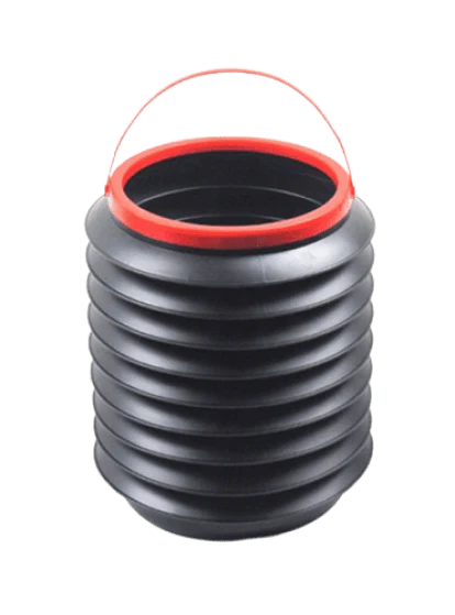 Collapsible plastic rubbish bin with handle for storage and organisation in cars and homes