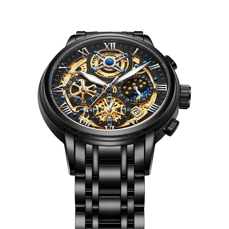 Classic Quartz Multifunction Men's Watch with versatile features and durable stainless steel construction