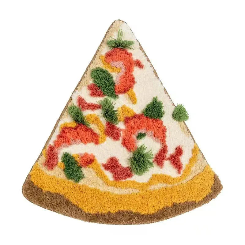 Cosy tufted bath mat with a playful pizza-inspired design for your bathroom