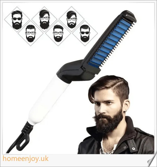 A beard straightener comb with heat barrier bristles for effortless, damage-free beard straightening