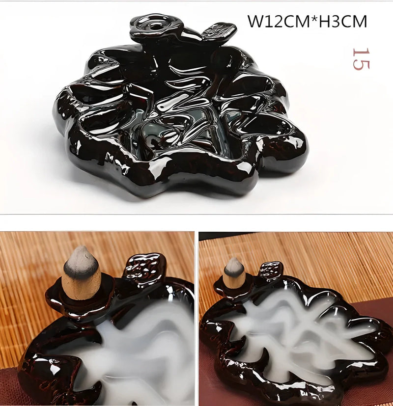 Homeenjoy UK Elegant Ceramic Waterfall Backflow Incense Burners - Relaxation Essentials