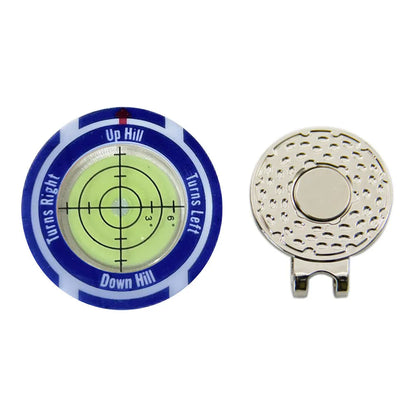 Golf hat clip level measurement tool with position mark green indicator in six colour shell options