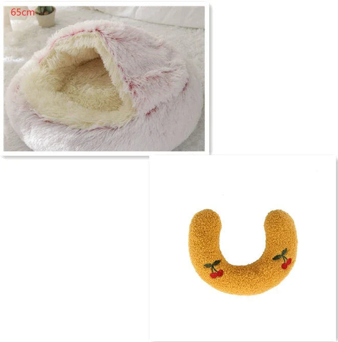 Cozy All-in-One Pet Bed in various colors and sizes, providing a plush and comfortable retreat for cats and dogs