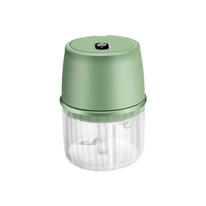 Compact USB Rechargeable Electric Garlic Press and Food Chopper with Stainless Steel Blades, Soft-Grip Lid, and Non-Slip Base