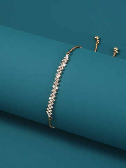 Electroplated lucky tree zircon bracelet for women in European American jewellery style
