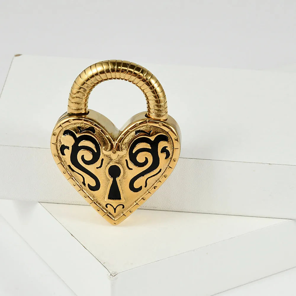 Women's stainless steel heart-shaped earrings with gold or steel colour electroplated finish.