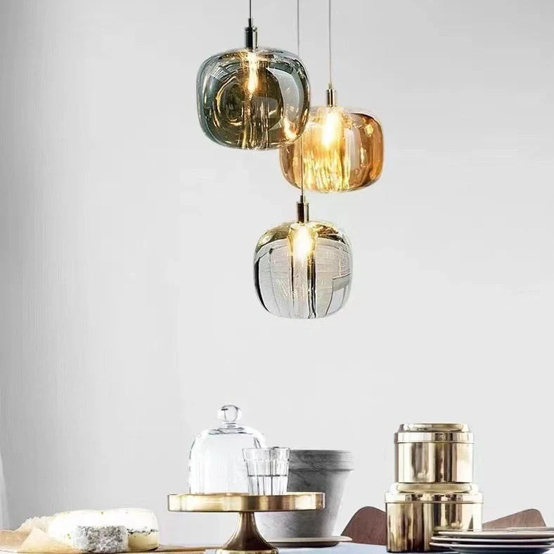 Nordic designer crystal chandelier with geometric arrangement available in large and small sizes