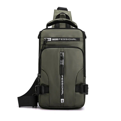 Versatile men's crossbody bag with multifunctional backpack, shoulder, and chest pack design in various colors