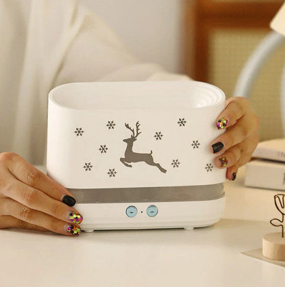 Cozy flame humidifier diffuser with adjustable mist, essential oil diffusion, and mesmerizing flame effect