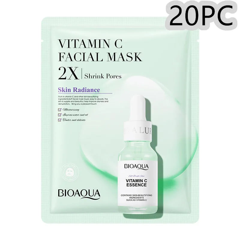 White collagen and hyaluronic acid facial sheet mask in 30g gel format on skin