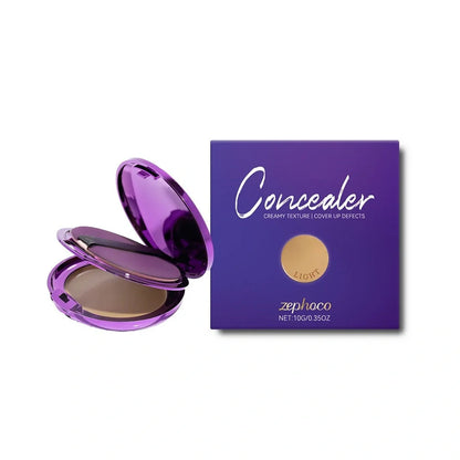 Efficient concealer plate with six colour options including Dark Skin, Ivory white, and Natural colour
