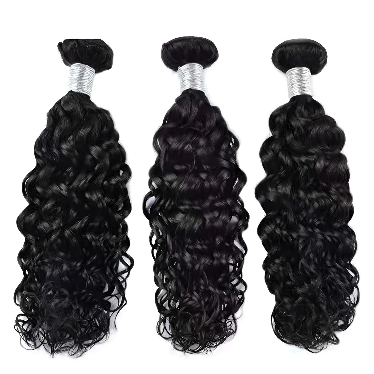 A bone straight chemical fibre wig weft on a mannequin head, showing long curtain-style hair.