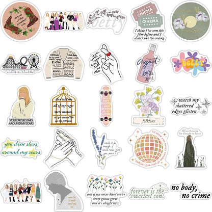 Pack of 50 cartoon graffiti waterproof adhesive stickers for luggage, each 4-6cm long.