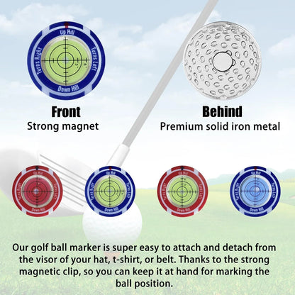 Golf hat clip level measurement tool with position mark green indicator in six colour shell options