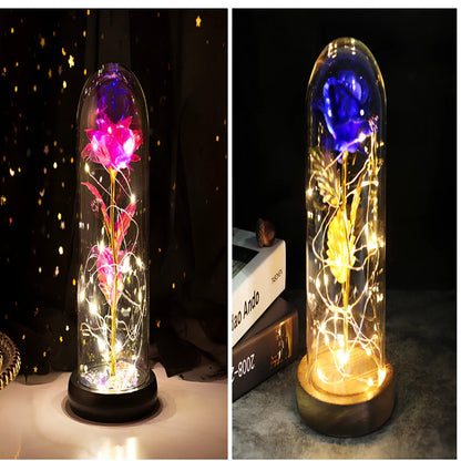 Little Prince Rose Glass Cover with 20cm diameter dome protecting plastic flower arrangement
