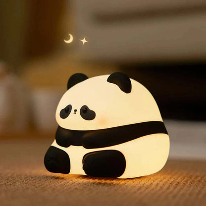 Adorable panda night light with soft, adjustable glow and rechargeable design