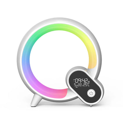 Q Light digital alarm clock with colourful atmospheric lighting and Bluetooth connectivity