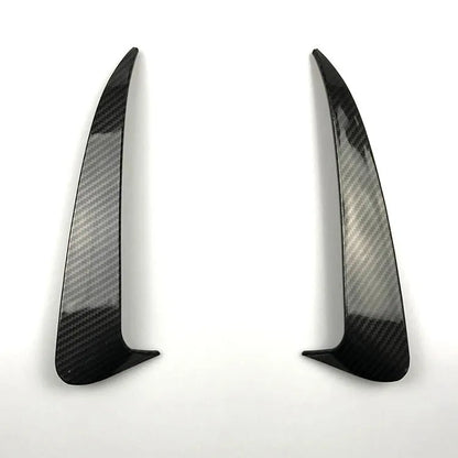 Rear wind blade ABS bumper sticker in piano black or carbon fibre pattern, 250 measurement, one set