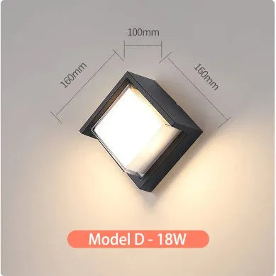 White IP65 waterproof outdoor wall lamp with acrylic shade and optional motion sensor for garden security.