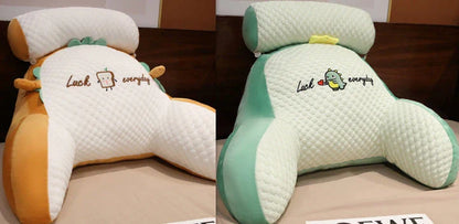 A cozy lumbar support cushion with a soft, breathable design for comfortable back and posture support