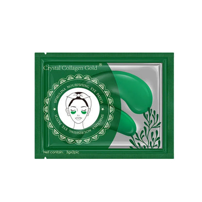 Collagen eye mask sheet with red ginseng, seaweed extract and sodium hyaluronate, 6g, Gold Green or Red