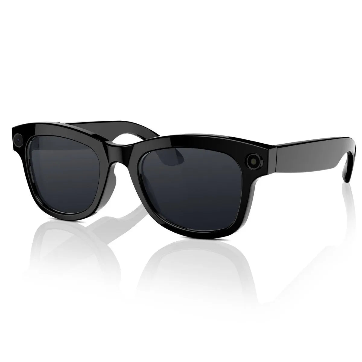 M01 AI translation video glasses with HD camera, shown with black and transparent lens options.