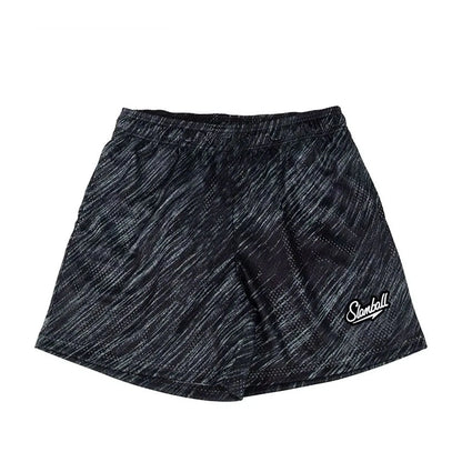 Men's leopard print quick-dry polyester sports shorts for basketball and fitness training