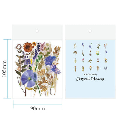 Enchanting collection of transparent floral, mushroom, and fern stickers for DIY crafting and design