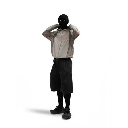 Mesh stitching sun protective clothes in desert brown colour, lightweight nylon fabric.